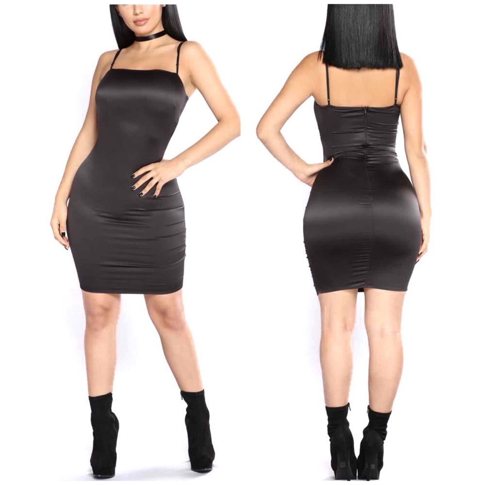 FashionNova Black Mini Slip Dress